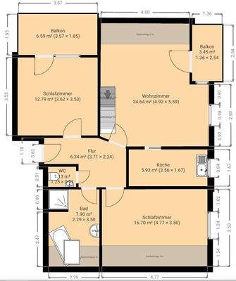 Grundriss Kreutzerstraße 6 OG