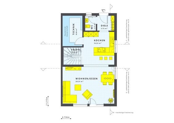 Gestaltungsbeispiel Grundriss EG