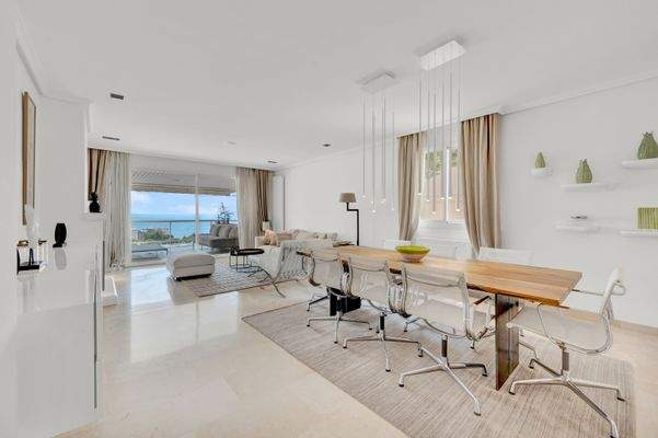 Dining and Living area in apartment in Cas Català