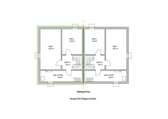 Kellergeschoss DH Stuttgart_DHH links
