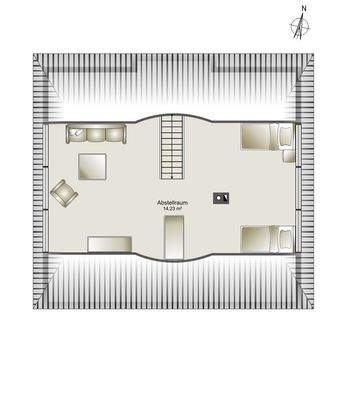 Grundriss ausgebauter SP - Aufenthaltsraum und Sch