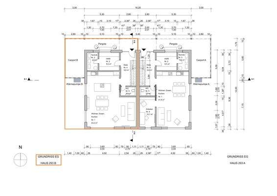 Grundriss Erdgeschoss (Haus B)