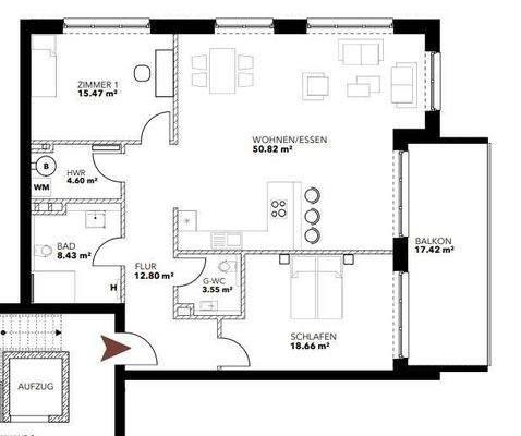 Grundriss Wohnung 15