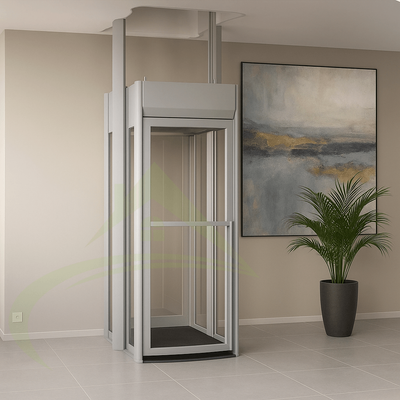 Aufzug-Die Lifta Maxi bietet eine geräumige Kabine für zwei bis drei stehende Personen oder eine Person im Rollstuhl.