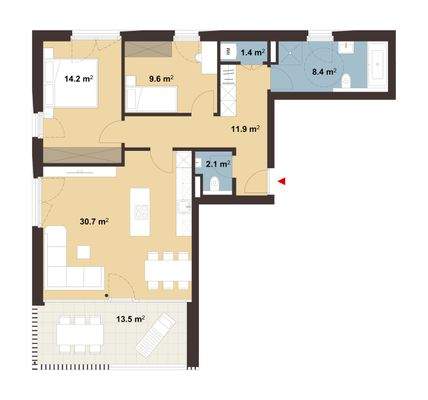 Am Emsbach II in Hohenems Grundriss Whg A04