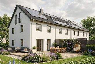 Visualisierung Reihenhaus Gartenansicht