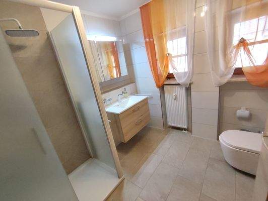 Saniertes Tageslichtbad mit Dusche