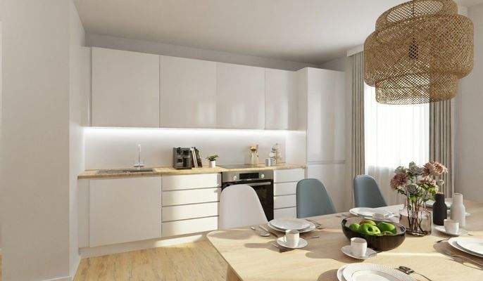 Visualisierung der Küche der Eigentumswohnung