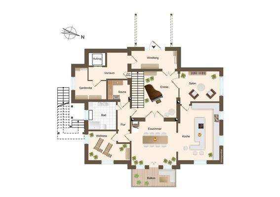 Variante 1: Grundriss Erdgeschoss