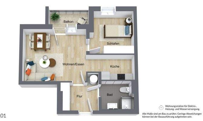 Grundriss 3D 0301 2RW