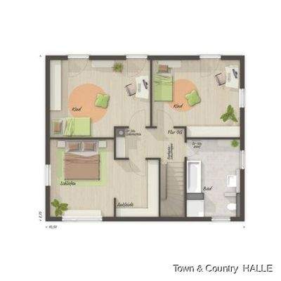 Obergeschoß Variante 4 Zimmer