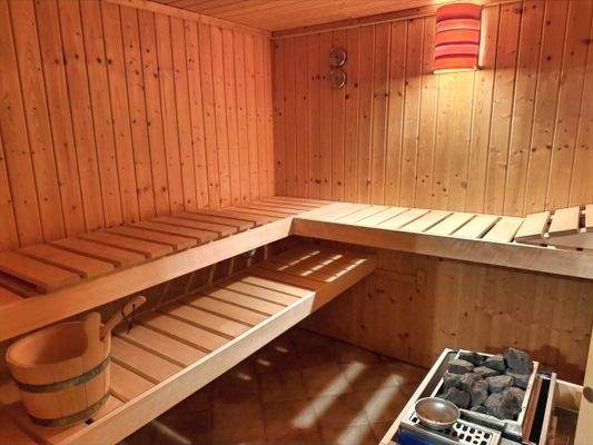 Blick in die Sauna (im Keller)