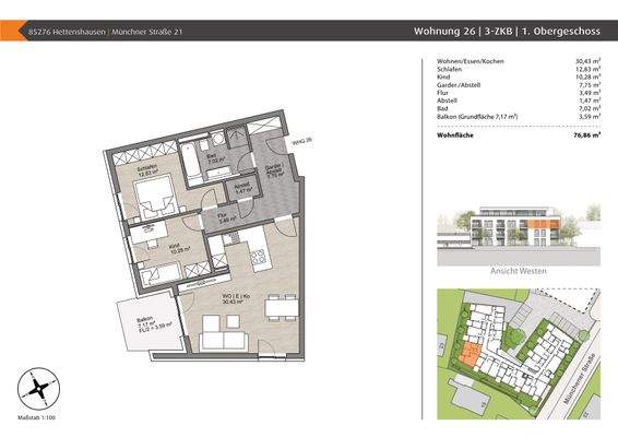 Grundriss Wohnung 26