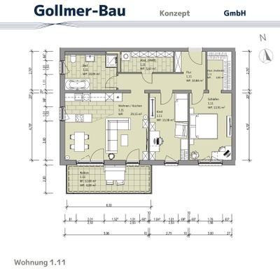 Grundriss Wohnung 1.11