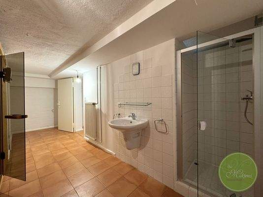 Saunabereich natürlich mit Dusche etc. 