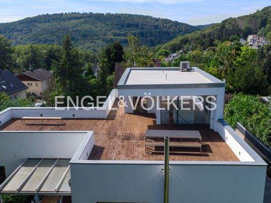 Die Dachterrasse aus der Vogelperspektive