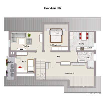 Grundriss DG -Wohnbeispiel- ohne Maßstab