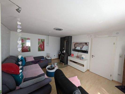 Wohnzimmer, Holzofen