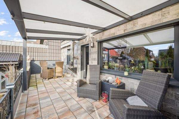 Die überdachte Terrasse