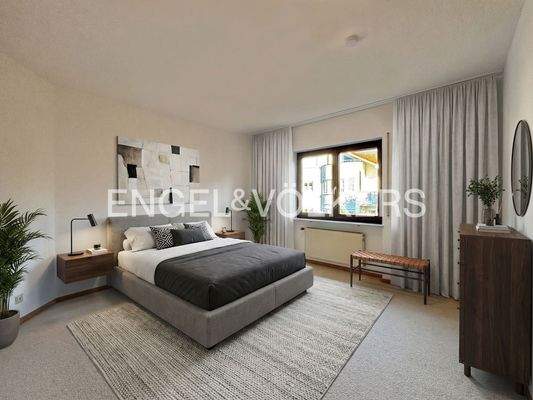 Schlafzimmer Obergeschoss [KI-optimiert - virtuell möbliert]