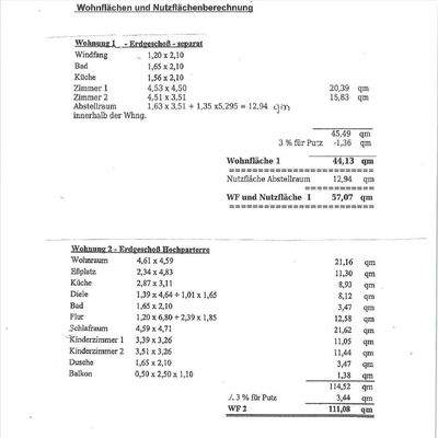 Wohn-Nutzfläche Whg.1+2