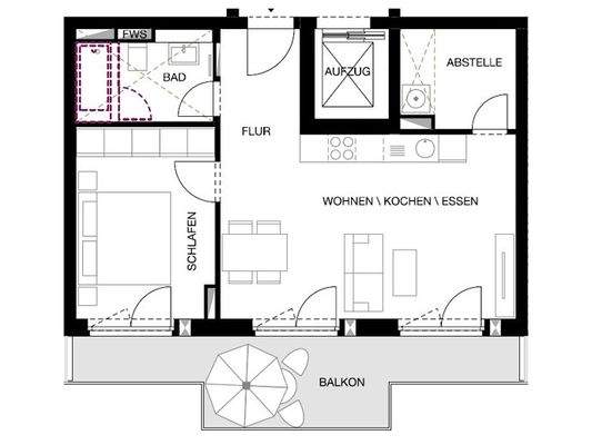 Super Aufteilung mit Südbalkon auf ganzer Länge