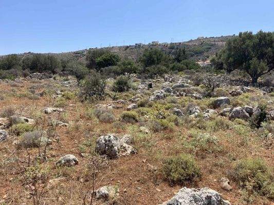 Kreta, Kokkino Chorio: Meerblick-Grundstück mit Baugenehmigung zu verkaufen