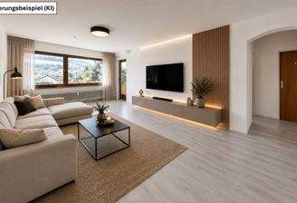 Wohnzimmer beispielhaft eingerichtet