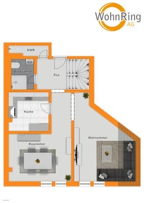 Grundriss - untere Etage