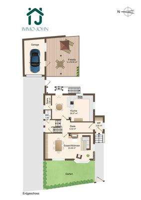 Grundriss Erdgeschoss Garage Terrasse/Freisitz