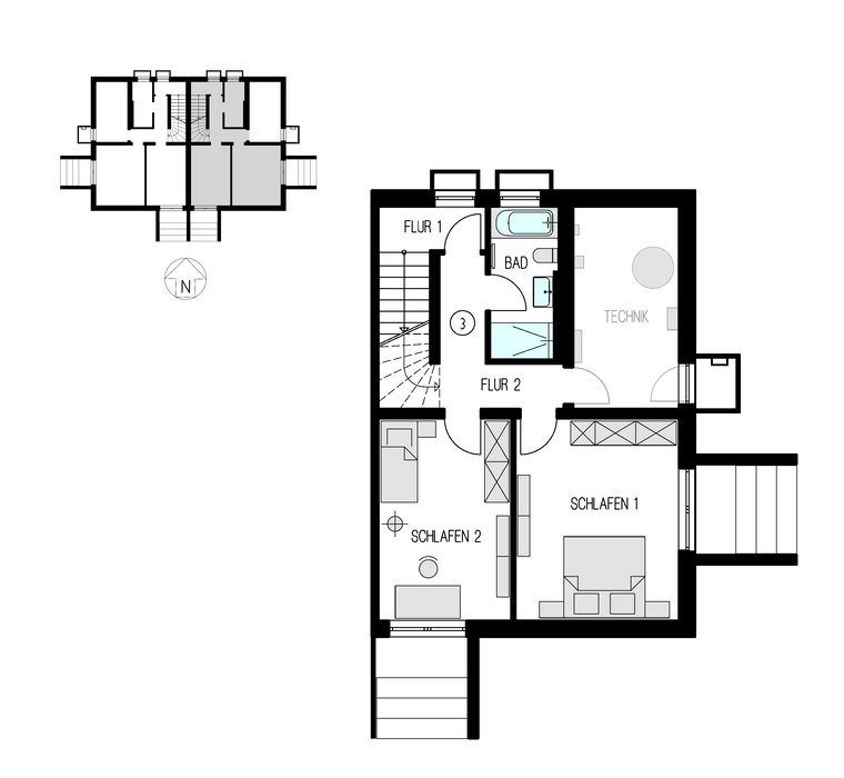 Wohnung 3 - Grundriss UG