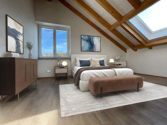 Schlafz. (mit Beispielmöbli.)