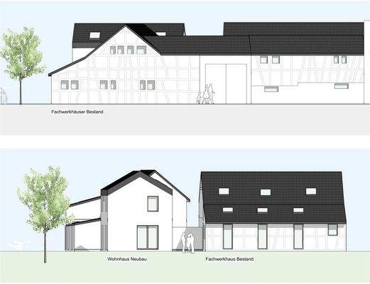 Ansicht Straße - Zeichnung