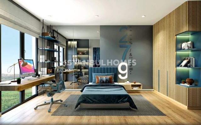 The Apartments in a Complex with Pool in Basaksehir