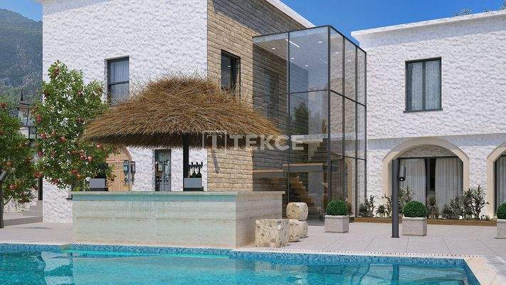 Traditional Stone Arch Villa with Sea View in Lapta