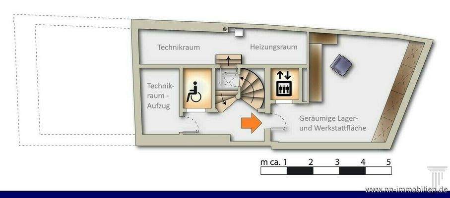 Grundriss-Skizze im II. UG - visualisiert