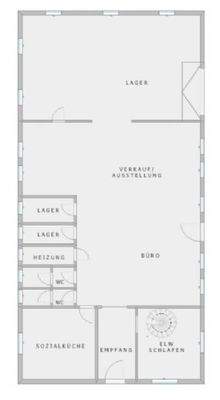 Grundriss Halle mit Zugang ELW
