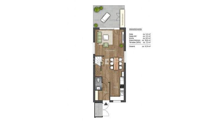 Grundrissskizze Erdgeschoss