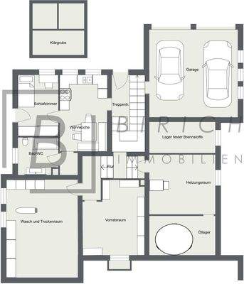 Grundriss - UG  Dieser Grundriss ist nicht maßstabsgerecht und ist zur Maßentnahme nicht geeignet. Er dient nur der Vorinformation