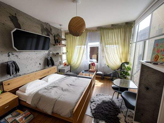 Schlafzimmer im 2. OG gestaged