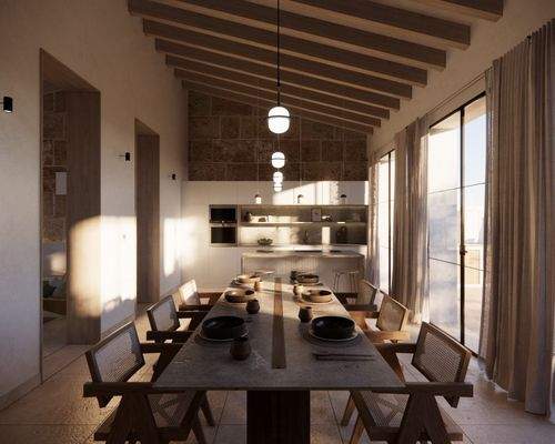 Essbereich mit offener Küche