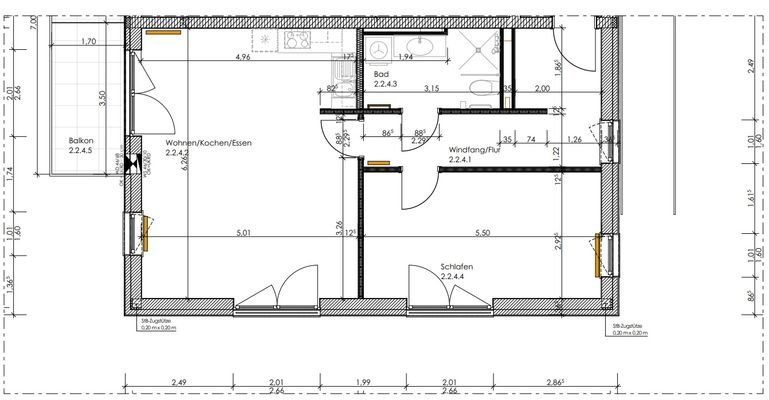 Whg. Nr. 2.2.4, ca. 68 m²