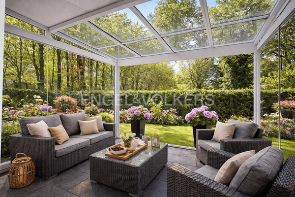 KI-Visualisierung Sommergarten im Sommer