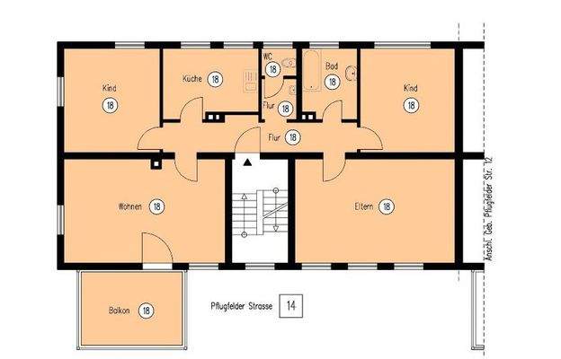 Grundriss WE 18 koloriert