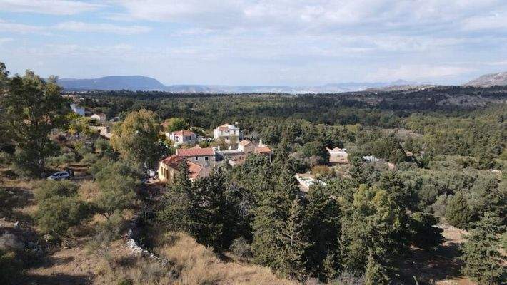 Kreta, Sellia im Apokoronos: Grundstück zum Verkauf mit schöner Aussicht in Sellia