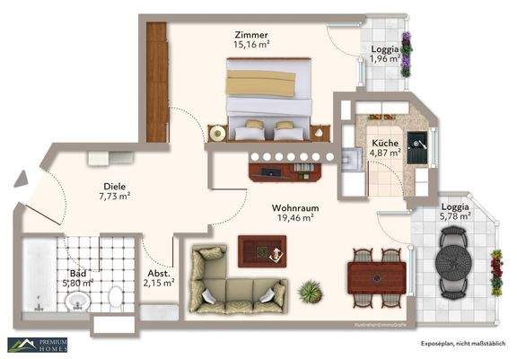 WÖRGL - ANLAGE-Objekt (mit lebenslangen Wohnrecht für Verkäufer/in) - 2 Zimmer Wohnung - gut gelegen mit Balkon & Tiefgarage sowie Kellerabteil
