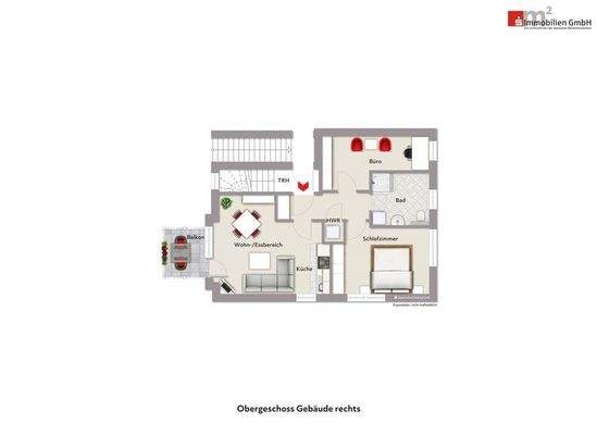 Obergeschoss Gebäude rechts 