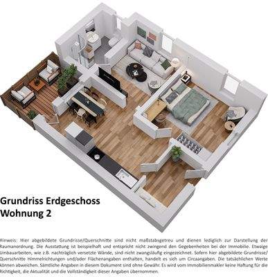 Grundriss Erdgeschoss Wohnung 2