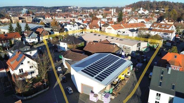 Drohnenbild mit Markierung