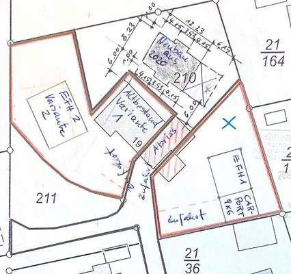 Ausschnitt gemarkertes Grundstück mit EFH
